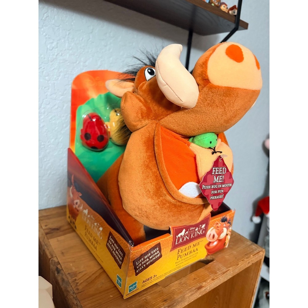 Vintage 2003 NEW Disney The Lion King Burping And Talking Pumbaa Plush